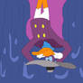 Darkwing Duck dives from the Waterfall