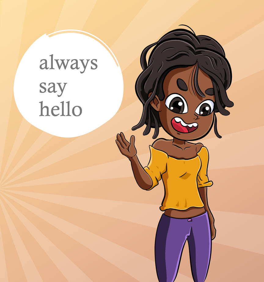 Girl say hello cartoon by erickkeyser23 on DeviantArt