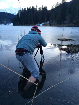Mountainlake covered with ice by StefanPrech Mountainlake covered with ice by StefanPrech