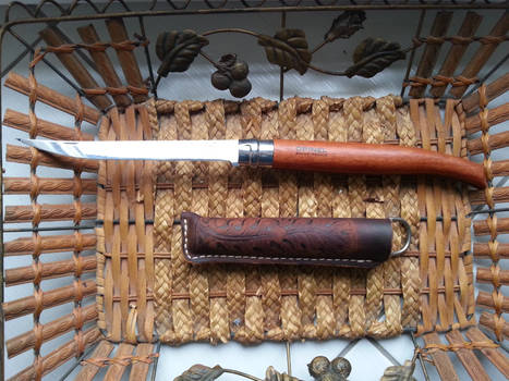 Opinel effile No15 bubinga handle custom sheath