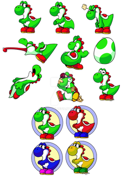 Yoshi Neopets poses