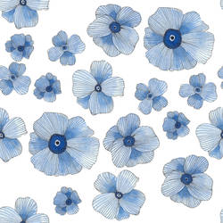 Spring Poppies in Blue