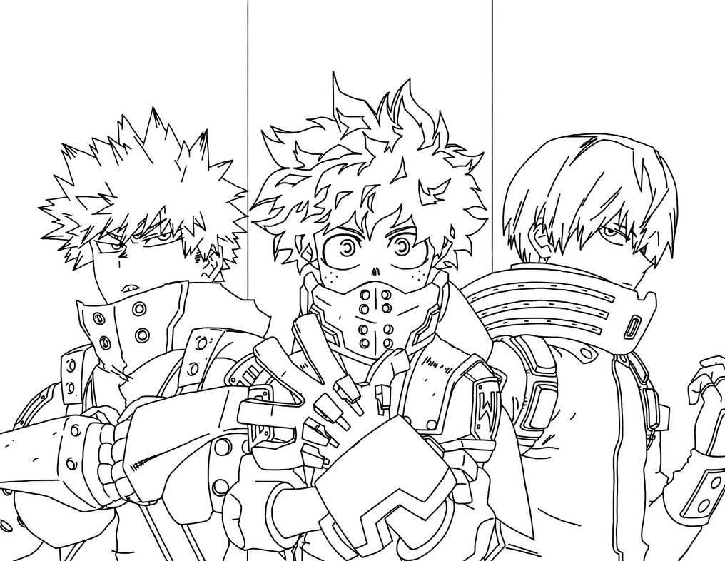 MHA Trio - Digital Line Art by LukaDragneel on DeviantArt