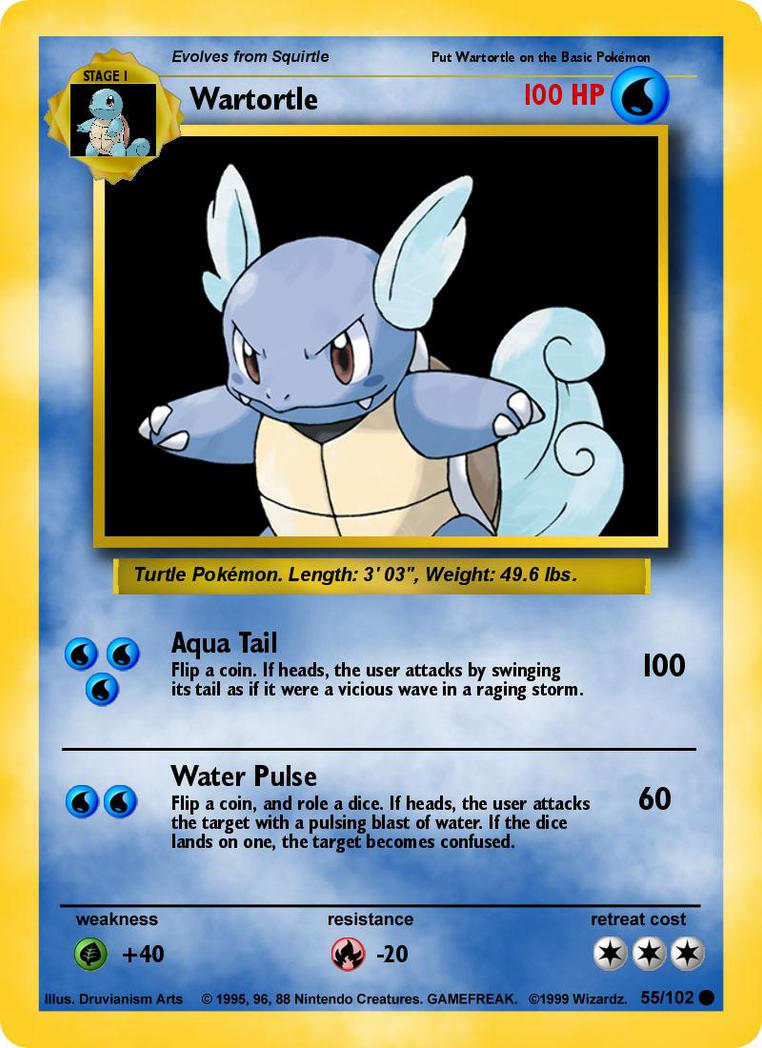 Pokemon card #8 - Wartortle by. download. 