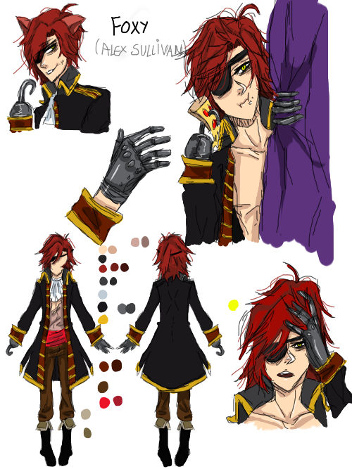 Foxy Humanized Foxy, the pirate fox: Humanized | RefSheet by whivethbery on DeviantArt