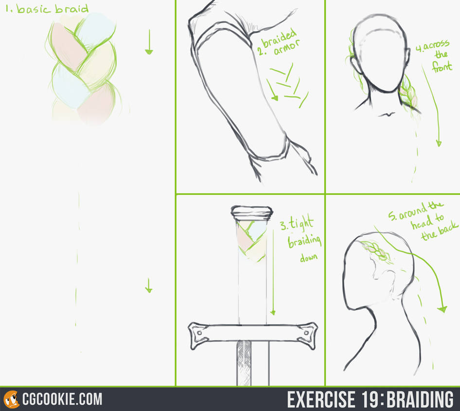Exercise 19 - Braiding by CGCookie on DeviantArt