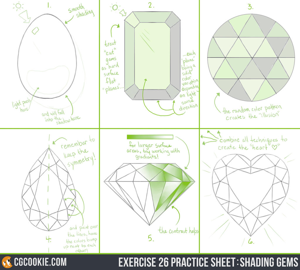 Exercise 26 Practice Sheet: Shading Gems by CGCookie