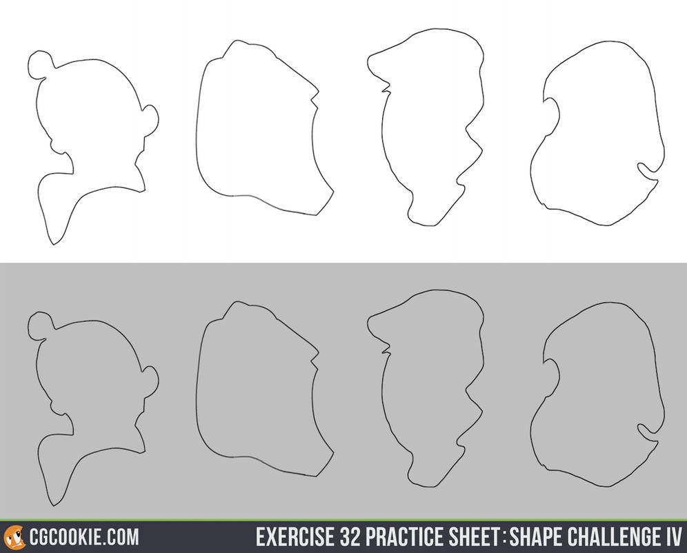 Exercise 32 Practice Sheet: Shape Challenge IV by CGCookie on DeviantArt