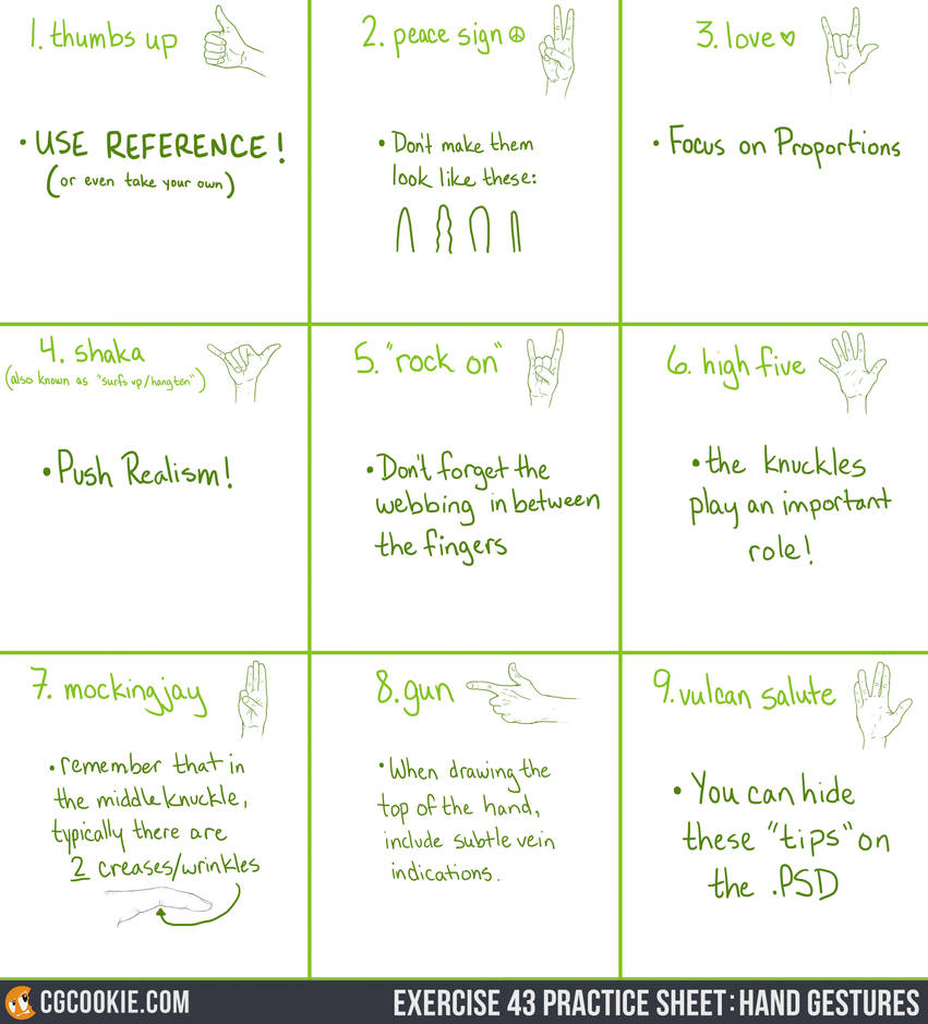Exercise 43: Hand Gestures by CGCookie on DeviantArt