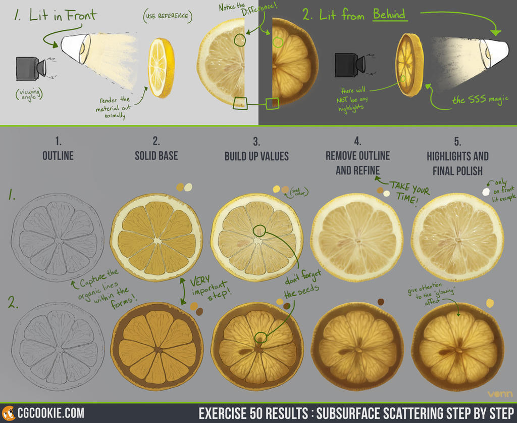 Cloth Subsurface Scattering Exercise 50: Subsurface Scattering Step by Step by CGCookie on DeviantArt