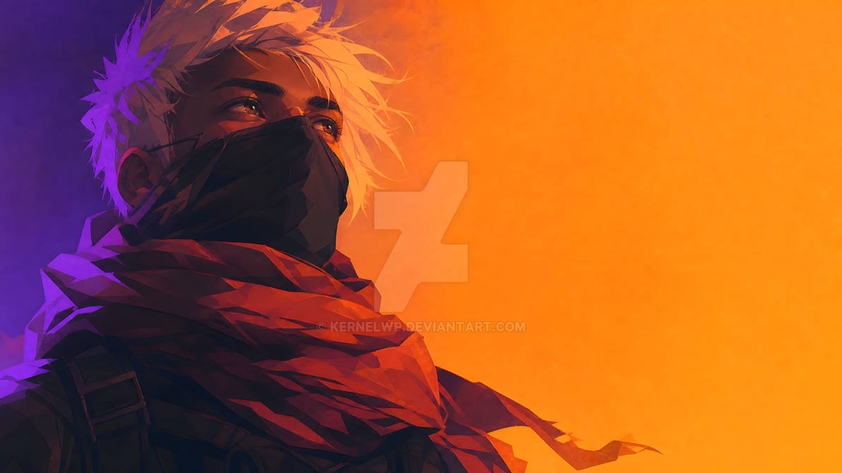 Masked Man Orange Background Wallpaper By KERNELWP On DeviantArt masked-man-orange-background-wallpaper-by-kernelwp-on-deviantart