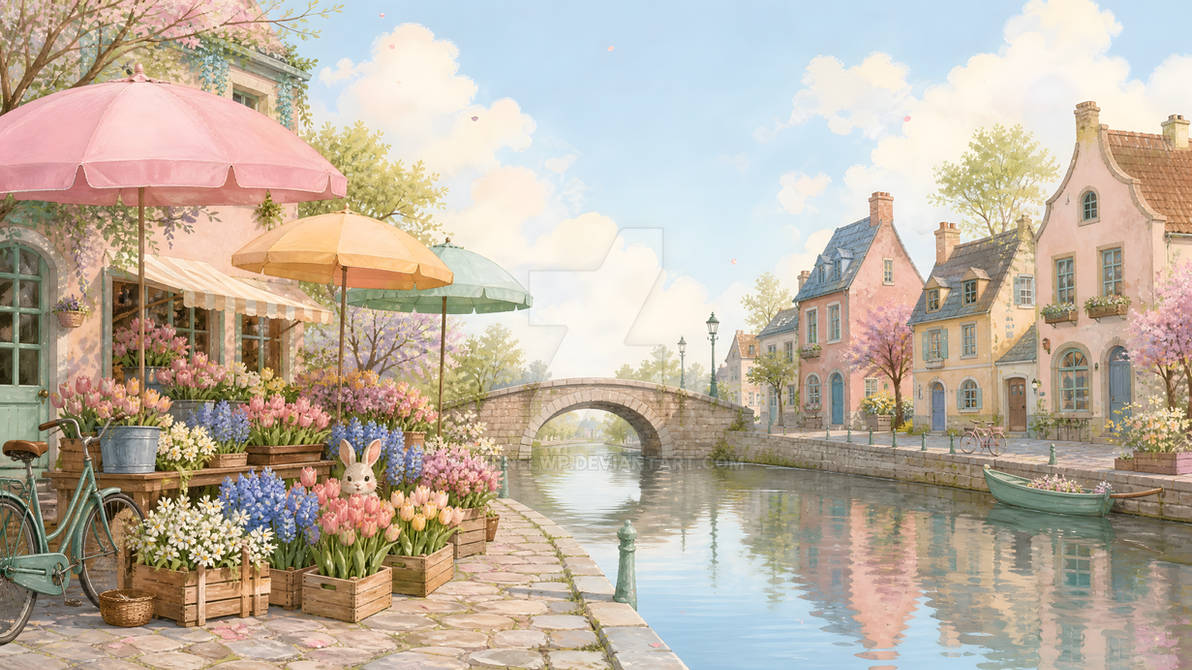 Canal Flower Market Bridge Wallpaper By KERNELWP On DeviantArt canal-flower-market-bridge-wallpaper-by-kernelwp-on-deviantart