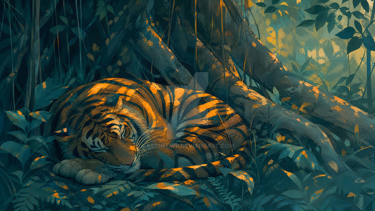 Sleeping Tiger Jungle Wallpaper By KERNELWP On DeviantArt sleeping-tiger-jungle-wallpaper-by-kernelwp-on-deviantart