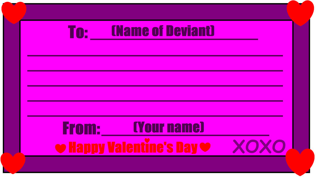 Valentine's Day Card Template by StarGalaxy183 on DeviantArt