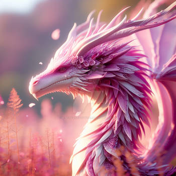 Pink dragon digital illustration