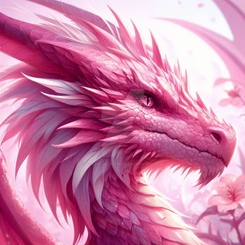 Pink dragon digital illustration
