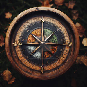 Four seasons compass digital illustration