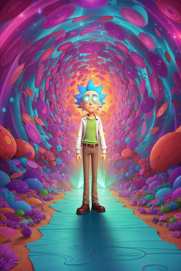 Rick and Morty trippy wallpaper 3D mobile by xRebelYellx on DeviantArt