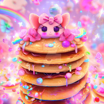 Pancakes juicy digital illustration