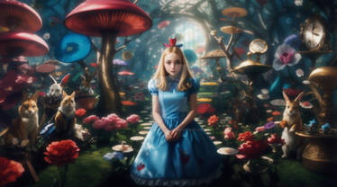 Alice in wonderland wallpaper 3D