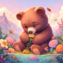 Cute teddy bear digital illustration