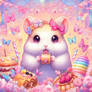 Hamster kawaii digital illustration