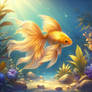 Goldfish nature digital illustration