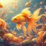 Goldfish nature digital illustration