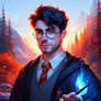 Harry Potter portrait digital illustration 3D