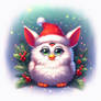 Furby Christmas scene digital illustration