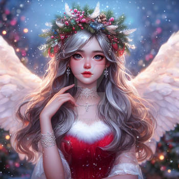 Christmas girl portrait digital illustration