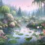 Lake sweet nature digital illustration