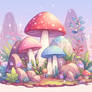 Adorable mushroom digital illustration