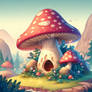 Adorable mushroom digital illustration
