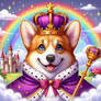 Royal corgi decorated digital illustration