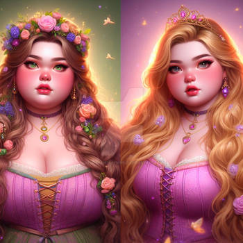 Rapunzel portrait digital illustration chunky