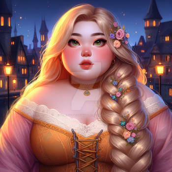 Fat chunky rapunzel digital illustration