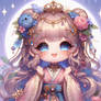 Chibified moon character portrait digital illustra