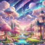 Fantasy scenery pastels digital illustration