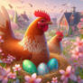 Chicken portrait digital illustration