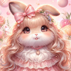 Adorable bunny digital illustration