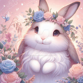 Adorable bunny digital illustration