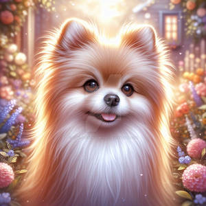 Cute dog portrait digital illustration