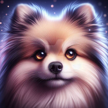 Cute dog portrait digital illustration