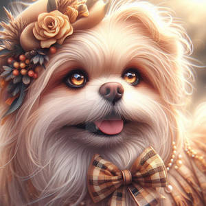 Cute dog portrait digital illustration