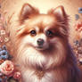 Cute dog portrait digital illustration
