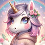 Animal crossing type of unicorn digital illustrati