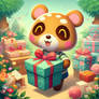 Animal crossing gift Christmas cute digital ilustr