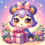 Animal crossing gift Christmas cute digital ilustr