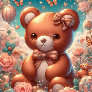 Brown teddy digital illustration